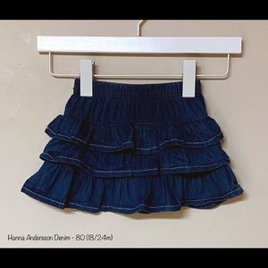 Hanna Andersson Denim Ruffle Skirt - 80 (18/24m)